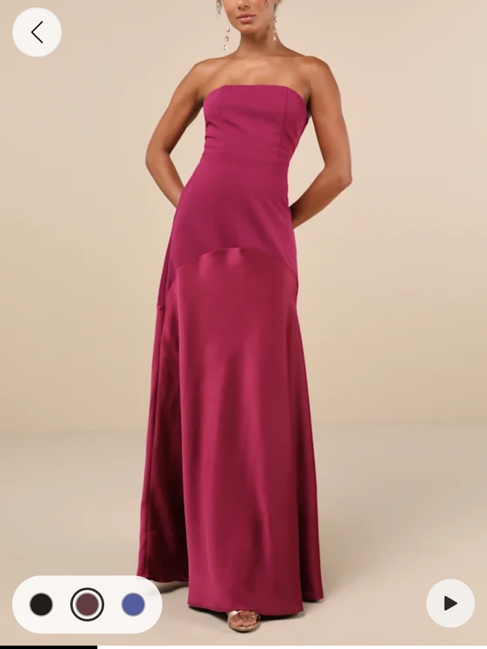 Lulus “Compelling Style” Plum Purple Strapless A-Line Maxi Dress